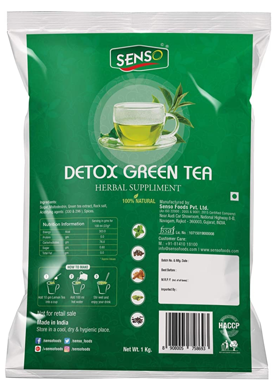 Senso Detox Green Tea Premix