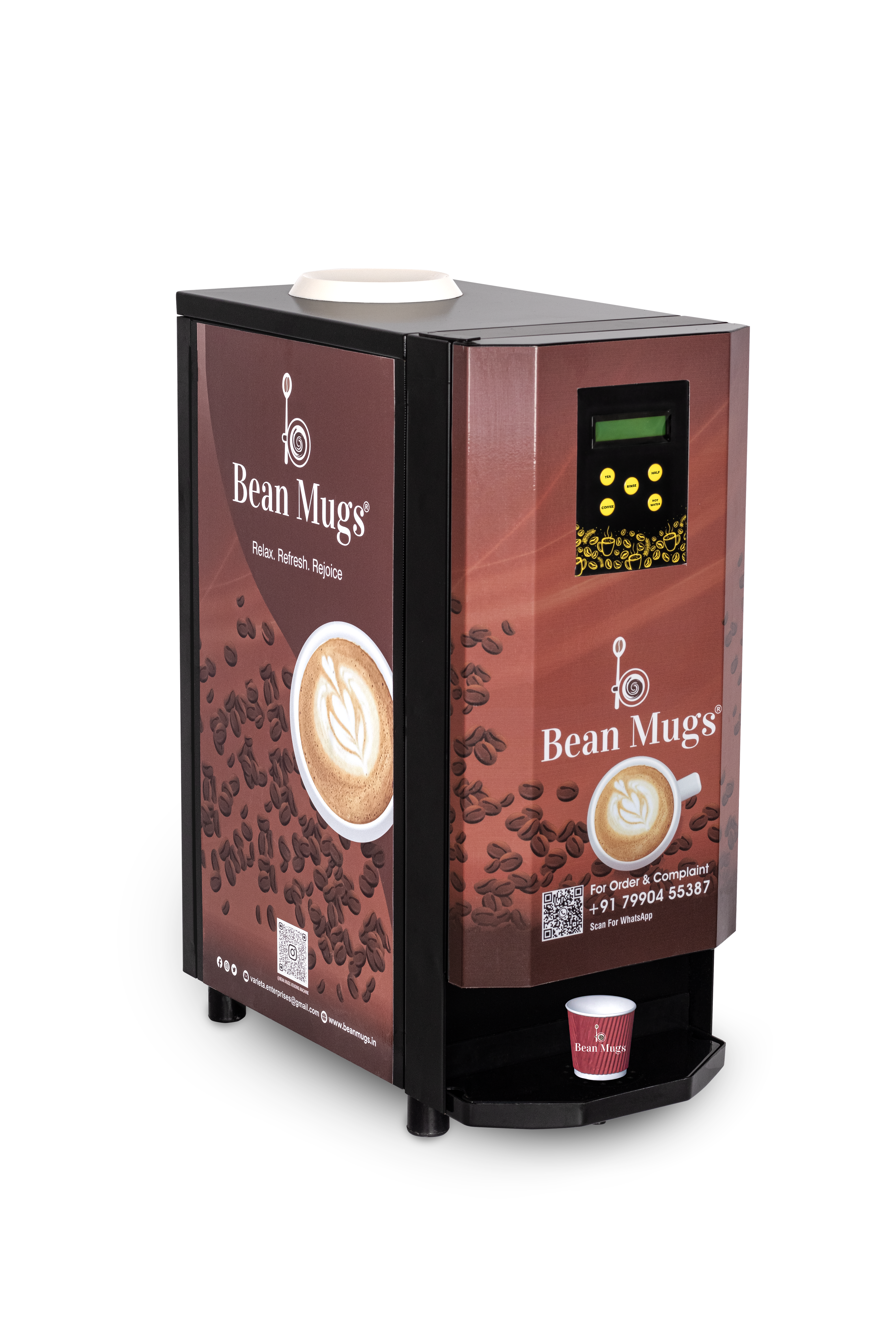 BEAN MUGS KOMFY 2 OPTIONS PREMIX VENDING MACHINE