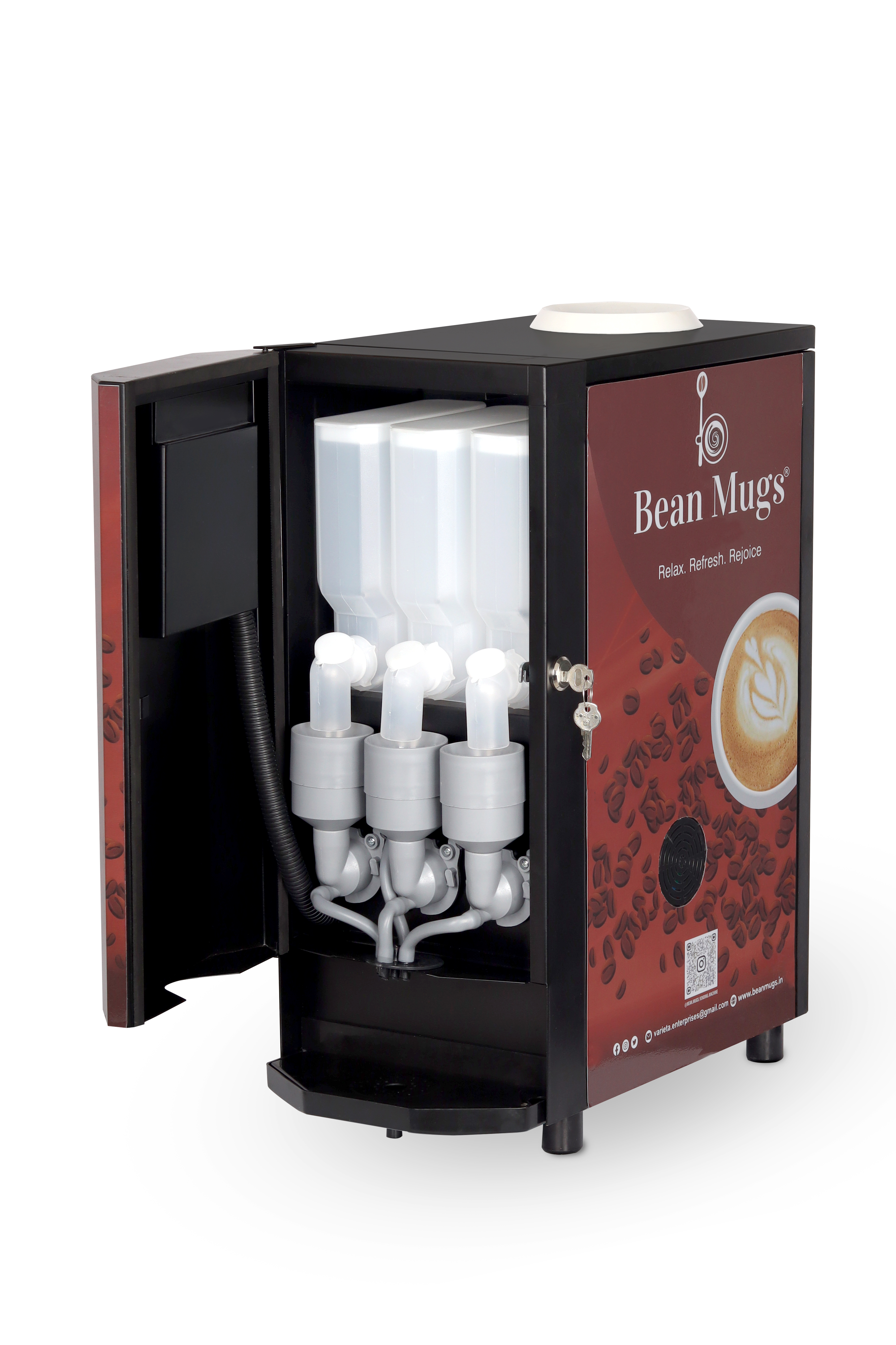 BEAN MUGS TRIO 3 OPTION PREMIX VENDING MACHINE