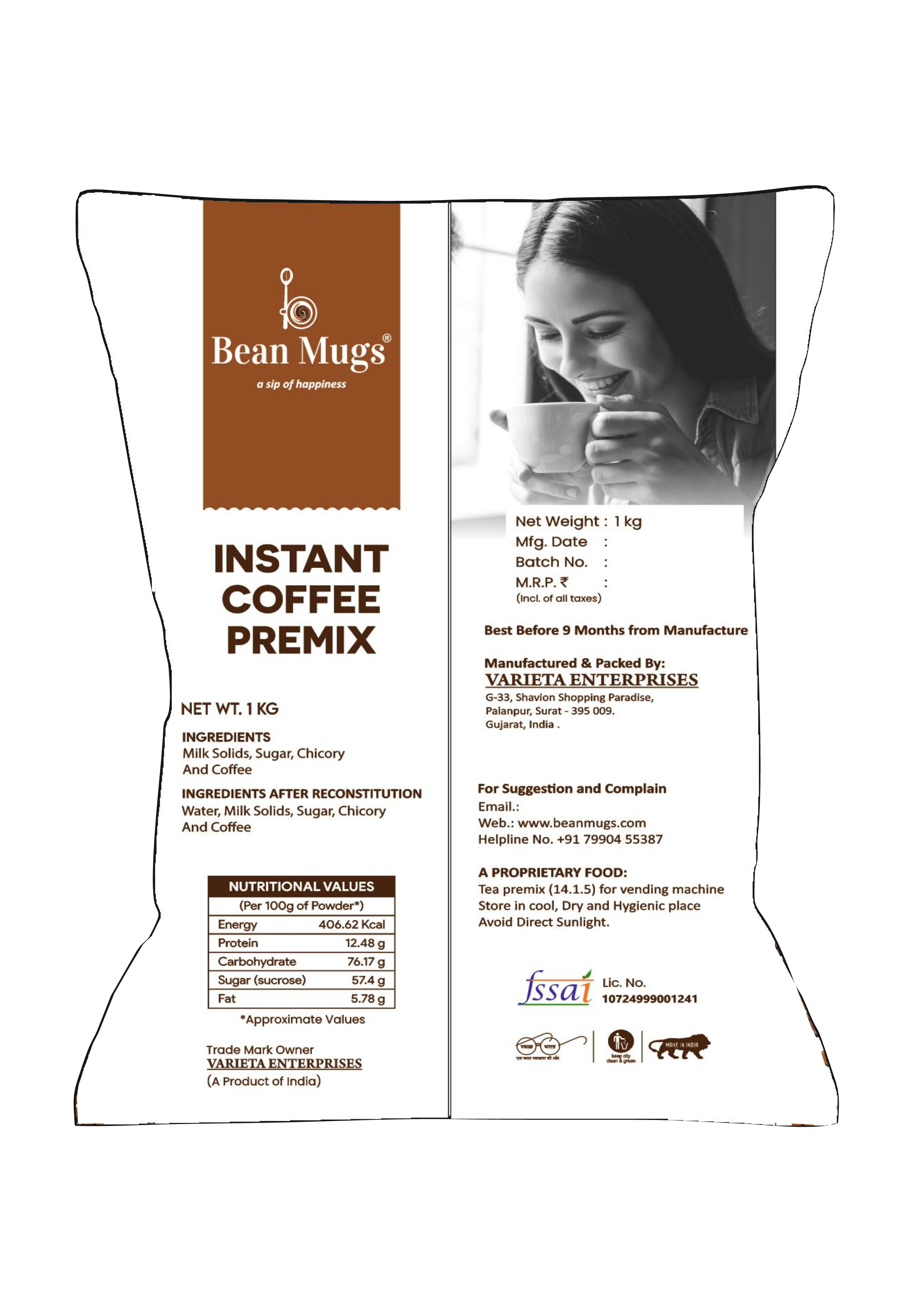 Bean Mugs Premium Cappuccino Coffee Premix