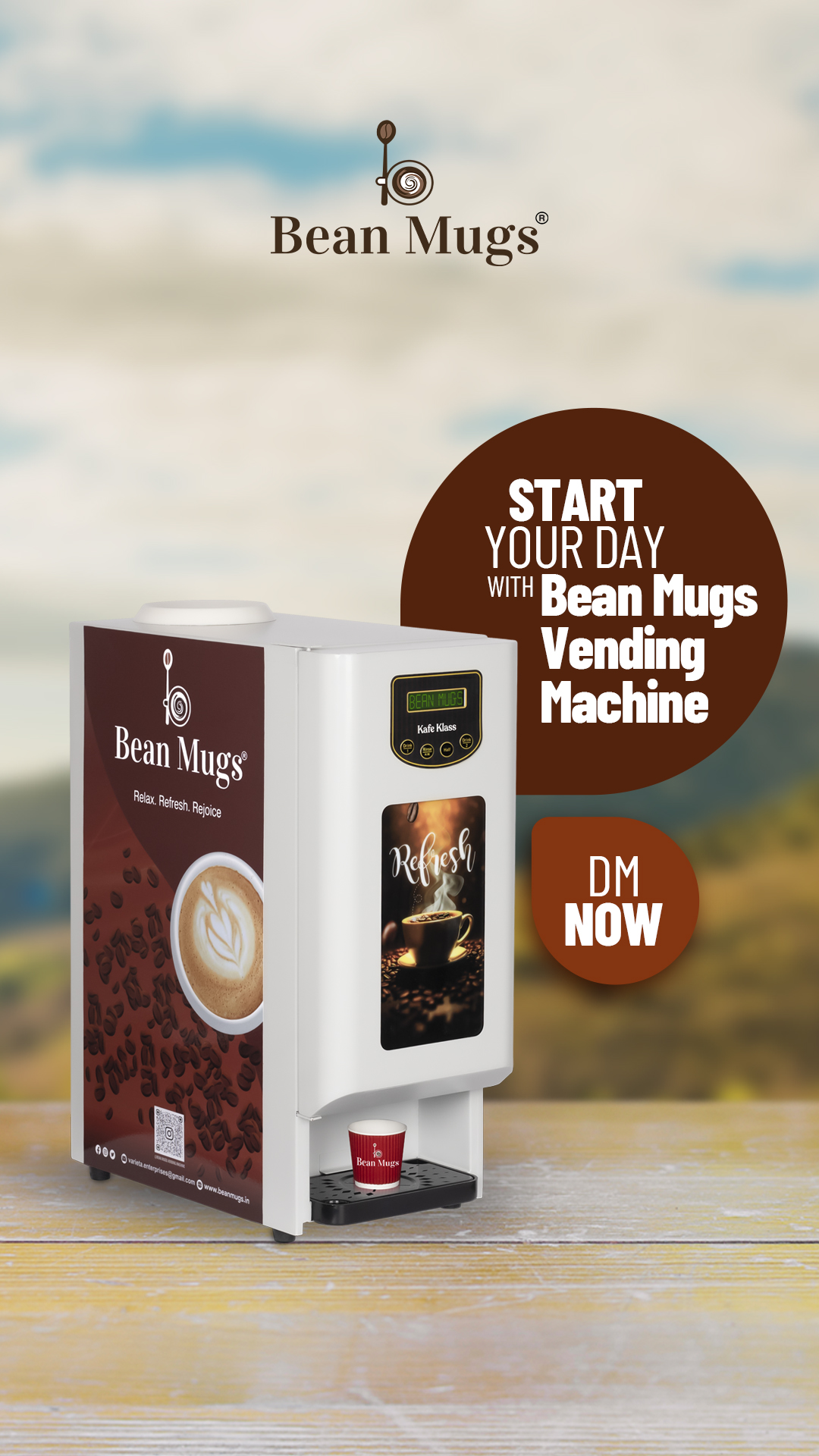 BEAN MUGS CUTE 2 OPTION PREMIX VENDING MACHINE