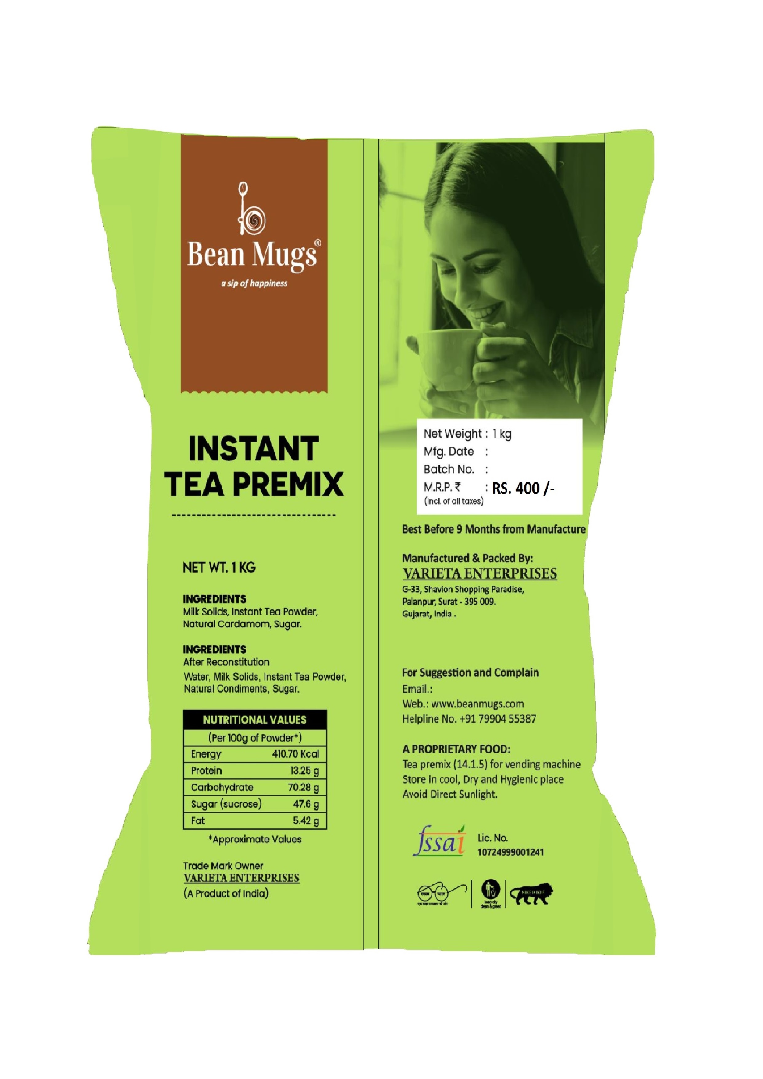 Bean Mugs Classic Cardamom Masala Tea Premix