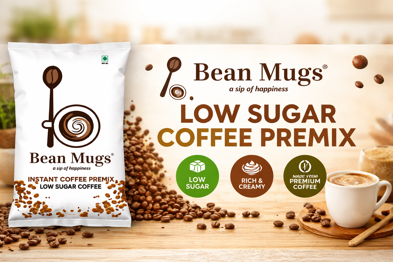 BEAN MUG LOW SUGAR COFFEE PREMIX