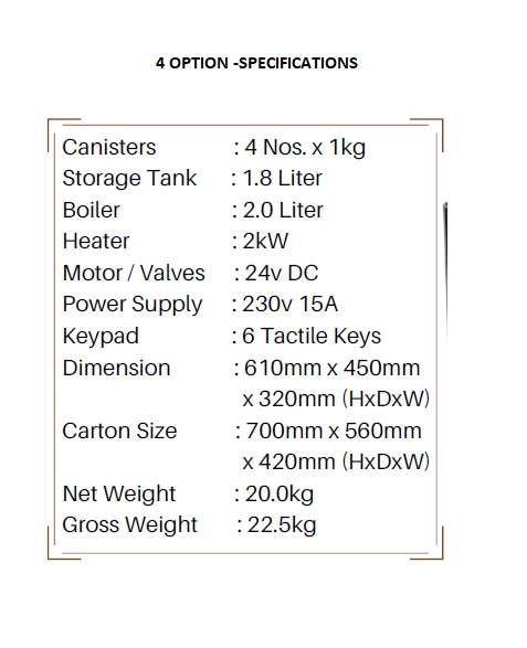 Bean Mugs 4 Option Quadrino Vending Machine