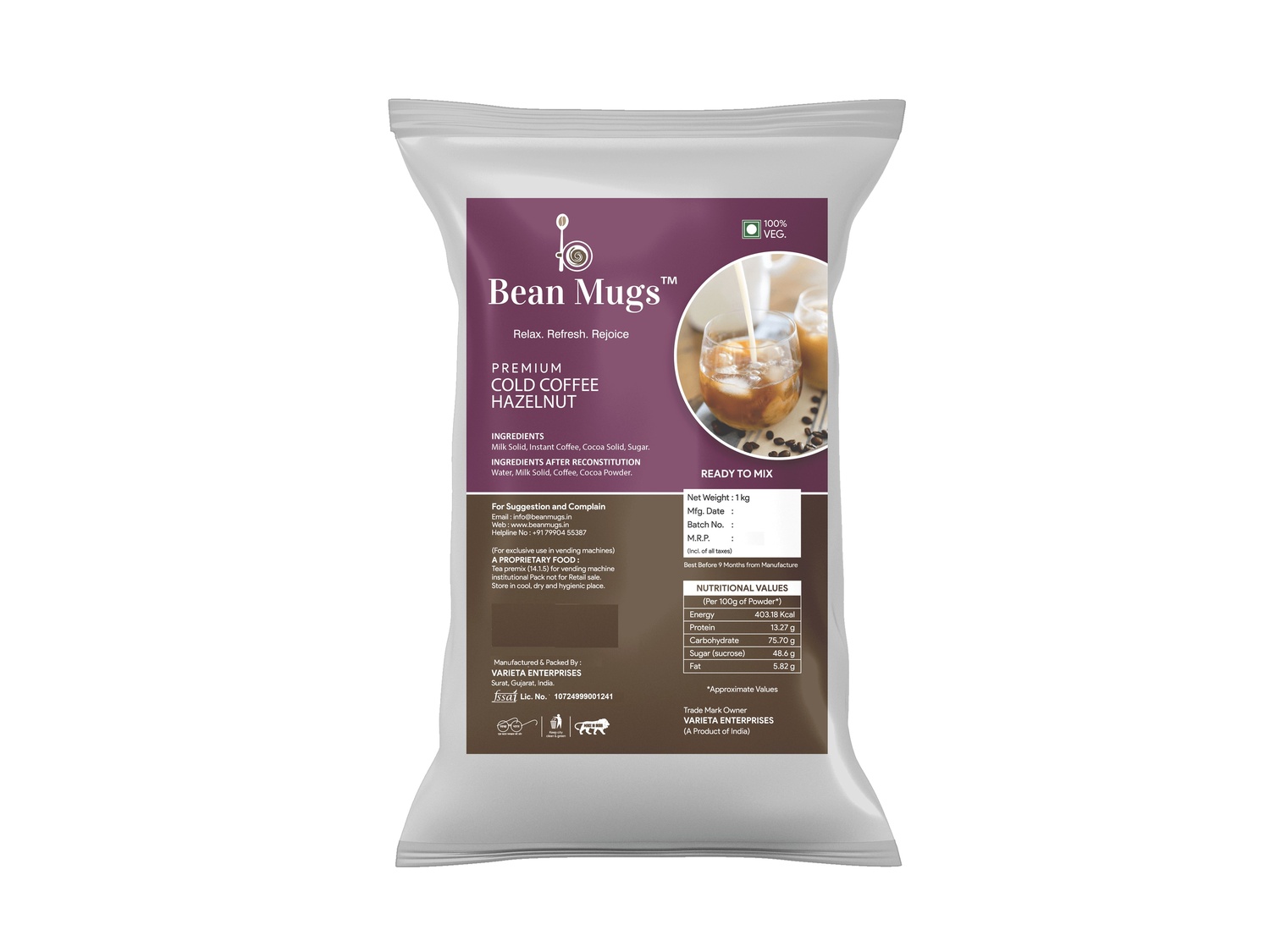 BEAN MUGS COLD COFFEE HAZELNUT